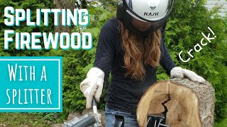 Splitting FIREWOOD with a LOG SPLITTER [upl. by Ydok]