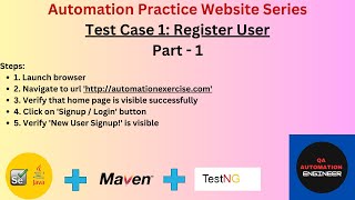 Register User  Automation Practice Series  seleniumwebdriver seleniumjava [upl. by Tybie926]