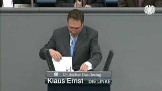 10 Euro Mindestlohn als Lohnuntergrenze einführen  Klaus Ernst im Bundestag [upl. by Yonita]