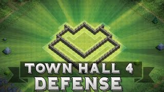 Clash Of Clans  Town Hall 4 Defense  Defensive Replays  Th4 Base [upl. by Ynavoeg]