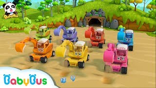 【知育】ショベルカーのうた  のりものの歌  はたらく車  赤ちゃんが喜ぶアニメ  動画  ベビーバス BabyBus [upl. by Joyce]