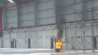 Aircraft hangar Foam Fire Suppression Test [upl. by Nirret363]