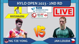 NG TZE YONG 🇲🇾 vs JAN LOUDA 🇨🇿 LIVE Hylo Open 23 海洛公开赛 2nd Rd  Darence Chan Watchalong [upl. by Ynehteb]