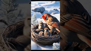 quotColorful Redpoll Family in the Arctic Nest  Heartwarming Winter Scenequot viral birdsinmotion05 [upl. by Branch]