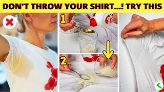 Remove deodorant stains buildup from armpits of clothes and shirts with vinegar 😍 [upl. by Schmitz]