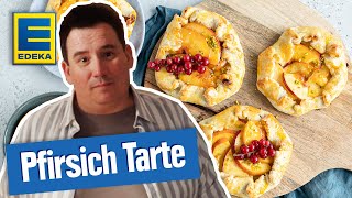 Pfirsich Tarte  Obsttörtchen Nachtisch grillen [upl. by Rokach]