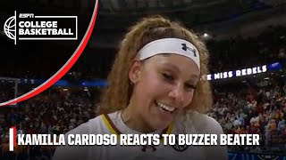 I JUST SHOT IT 🔥  Kamilla Cardoso on her SEASONSAVING BUZZERBEATER  ESPN College Basketball [upl. by Adnawed]