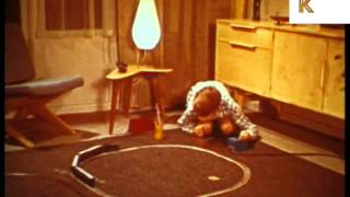 1960s Boy Playing with Train Set Childrens Toys Colour Archive Footage [upl. by Earahc]