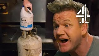 Ramsay OUTRAGED Cook Keeps Gas Next to Fire  Ramsays 24 Hours to Hell and Back [upl. by Minsat]