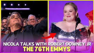 Nicola Coughlans sweet interaction with Robert Downey Jr at the 76th Emmy Awards stole the show [upl. by Domella]