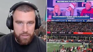 Travis Kelce REACTS to Taylor Swift Being Booed By Crowd at NFL Game Chiefs v Patriots [upl. by Anesor]