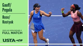 PegulaGauff vs RuseKostyuk Full Match  2023 US Open Round 3 [upl. by Ahtennek]