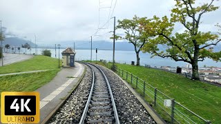 Cab Ride  Montbovon to Montruex Switzerland  Train Driver View  Goldenpass MOB Railway  4K HDR [upl. by Terza]