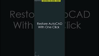 Restore AutoCAD Options  AutoCAD [upl. by Dole]