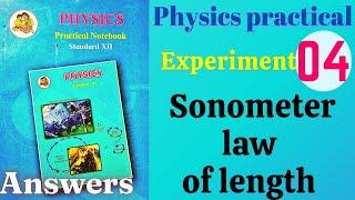 Sonometer law of length physics practical class 12 experiment no 4 answers [upl. by Ellerrehs440]