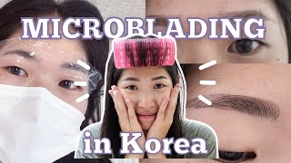 my eyebrow microblading experience in korea 🇰🇷 [upl. by Nylia]