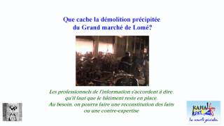 Que cache la démolition précipitée du bâtiment du Grand marché de Lomé qui a été incendié592013 [upl. by Copp321]