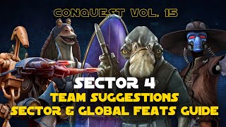 Hard Sector 4 Feats Guide  Conquest Vol 15 SWGOH [upl. by Naivatco]