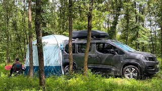 YENİ CAMPER İLE KAMP  DECATHLON GÖLGELİK  RİFTER BERLİNGO COMBO PROACE vanlife diy camperbox [upl. by Lletnohs]