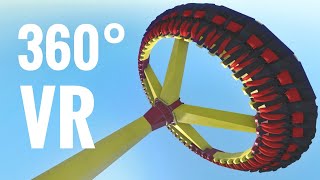 360 VR video Flat Ride Roller Coaster Giant Swinging Disc 60fps 4K [upl. by Yadsnil]