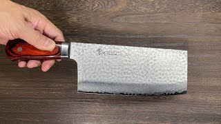 Sakai Takayuki 33Layer VG10 Damascus Hammered Japanese Chefs Chinese Cooking Knife 195mm [upl. by Eberhard]