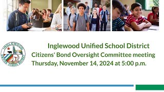 IUSD Citizens Bond Oversight Committee meeting Thursday November 17 2024 at 500 pm [upl. by Enicnarf]