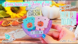 Cómo hacer una ROCKER CARD de Halloween Cortadora de círculos Lidl 💜 Scrapbooking Ideas Inlovearts [upl. by Suivat]