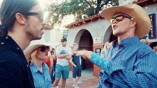 Texan Cowboys Meet Vegan Protesters [upl. by Elleynad160]