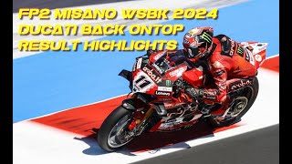 FP2 WSBK misano 2024 Ducati back top [upl. by Riggins606]