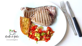 RICETTA CON TONNO FRESCO Bistecca alla Piastra con insalatina  RICETTE DI GABRI [upl. by Pavlish]