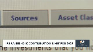 IRS raises 401k contribution limit for 2025 [upl. by Assila57]