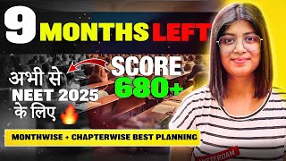 Last 9 months Strategy😱 💯 NEET 2025 Monthwise Planning to score 680 marks [upl. by Sinylg]