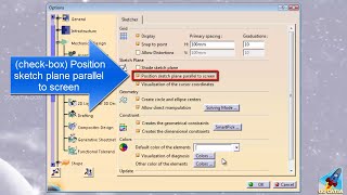 CATIA SETTINGS  Position Sketch Plane parallel to screen [upl. by Arakawa]