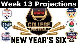 College Football 2023 New Year Six Bowl Projections Week 13 [upl. by Etterb]