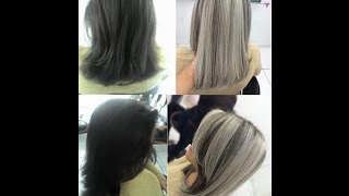 Luzes platinadas em cabelos Pretos passo a passo por Jhonatan Hairs [upl. by Ramel]