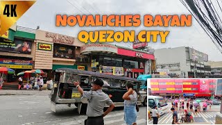 Busy Streets of Novaliches Proper in Quezon City 2024  Philippines  Walking Tour [upl. by Bloomer981]