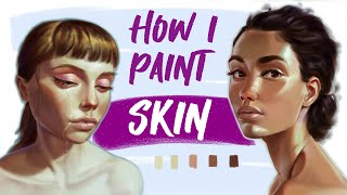 How to pain skin  Skin Tones  Tutorial and Art Tips skintones painting [upl. by Falk]