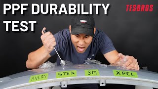 Which PPF Brand Should You Get For Your Tesla Durability Test  Part 1  TESBROS [upl. by Abbe]