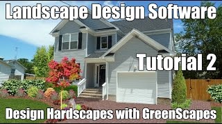 Landscape Design Software can show pavers grass and mulch as if it were installed Tutorial 2 [upl. by Enilauqcaj]