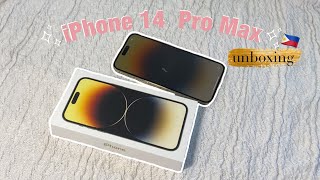  iPHONE 14 Pro Max 128gb Gold unboxing Philippines [upl. by Adnilasor]