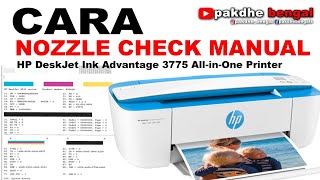 CARA NOZZLE CHECK MANUAL HP3775 how to manual nozzel check hp3775 TutorialPrinter [upl. by Crispas]