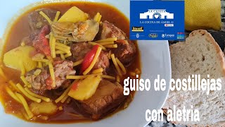 Guiso de Costillejas con fideos o aletria como decimos en Murcia [upl. by Ainej]