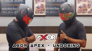 Axor Apex solid dull black helmet unboxing double Dring bluetooth pocket dual visor pinlock 30 [upl. by Ashbey]