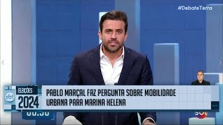 Debate SBT Pablo Marçal PRTB faz pergunta sobre mobilidade urbana para Marina Helena Novo [upl. by Arvid513]