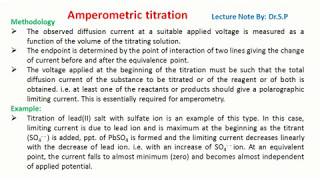 Amperometric titration Definition Principle Methodology Example amp Advantages [upl. by Snyder]