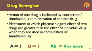 Pharmacodynamics Factors affecting drug actions Drug synergism [upl. by Gnoy]