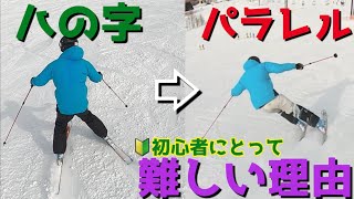 スキー初心者にとって両脚を揃えて滑るパラレルターンが難しい訳｜スキー10日くらいで両足揃います [upl. by Assilana]