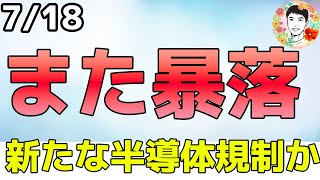 3倍レバのSOXLは21％！なぜ半導体株が大幅下落⁉【718 米国株ニュース】 [upl. by Norrehc223]