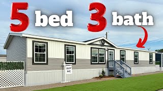 BIG 5 bed 3 bath mobile home with a unbelievable SMALL price Prefab House Tour [upl. by Yelrah776]