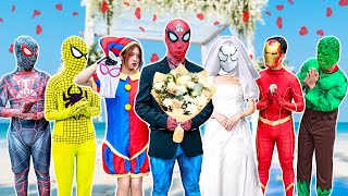 TEAM SPIDERMAN vs BAD GUY TEAM 42  Be Careful Spiderman DIGITAL CIRCUS has pretended to be Bride [upl. by Animlehliw]